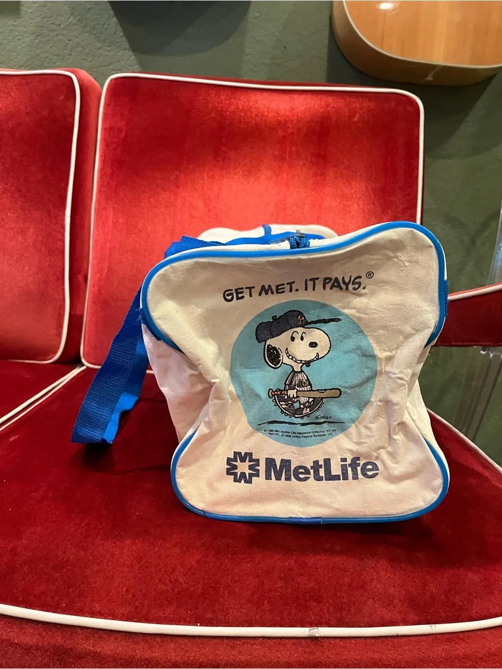 Official Mets duffel from game day at Shea Stadium